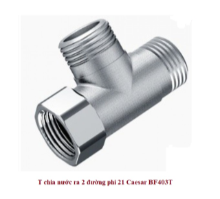 Van chia nước chữ T chia 2 đường phi 21 Caesar BF403T