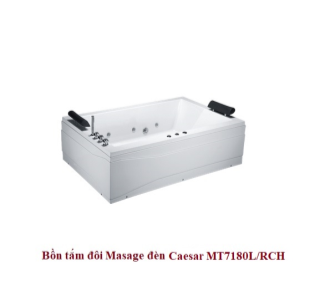 Bồn Tắm Đôi Massage Đèn có Chân Yếm CAESAR MT7180L/RCH